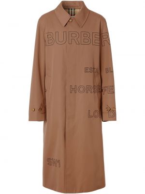 Abrigo con botones con estampado Burberry marrón
