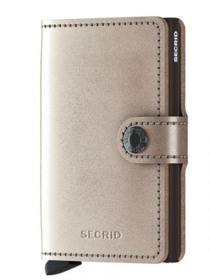 Коричневий прозорий шкіряний гаманець Secrid