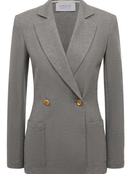 Серый хлопковый пиджак Harris Wharf London