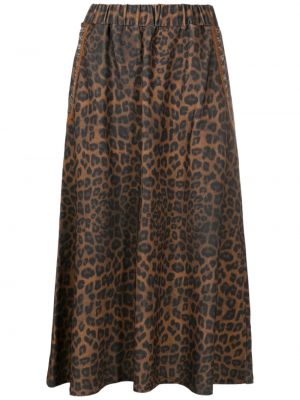 Leopardí midi sukně s potiskem Cecilia Prado