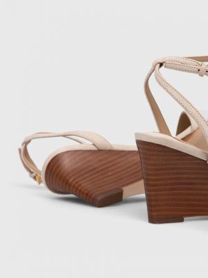 Semišové sandály Lauren Ralph Lauren béžové