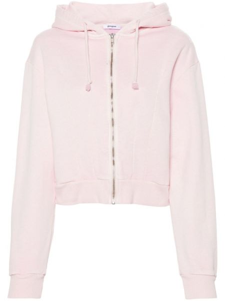 Kokvilnas kapučdžemperis ar izšuvumiem Gimaguas rozā