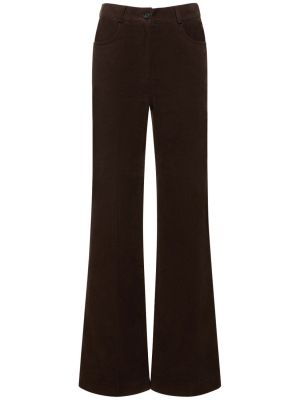 Pantalon en coton large Toteme marron