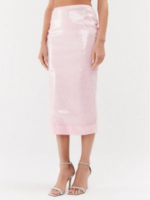 Suknja sa šljokicama slim fit Rotate ružičasta