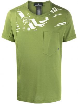 Camiseta con estampado con bolsillos Stone Island Shadow Project verde