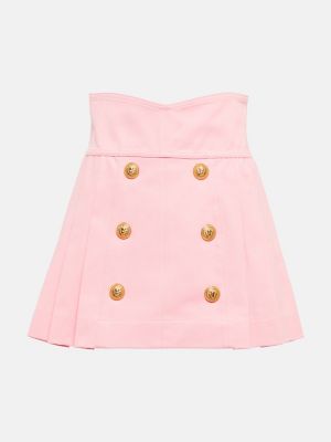 Bavlněné mini sukně Balmain růžové