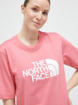 Kötött pamut póló The North Face - rózsaszín