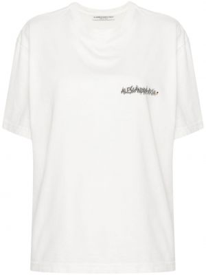 Křišťálové tričko s potiskem Alessandra Rich bílé