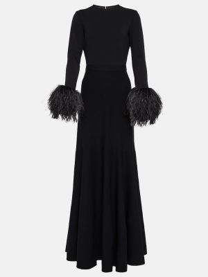 Макси рокля с пера Elie Saab черно