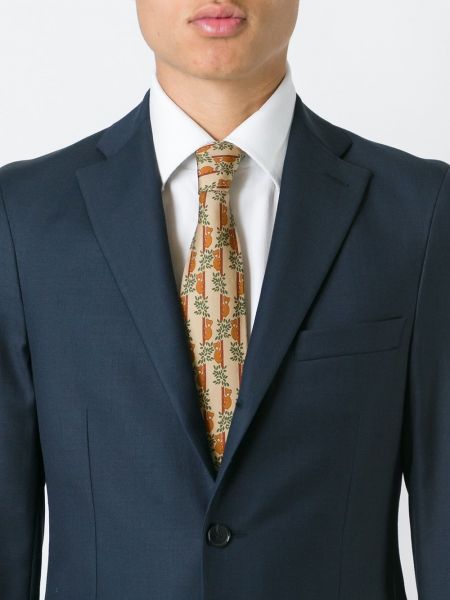 Corbata con estampado Hermès beige