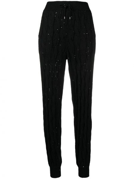 Pantalones de chándal con lentejuelas Brunello Cucinelli negro