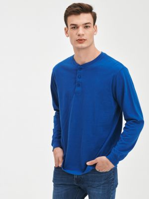 Tričko s dlouhým rukávem s dlouhými rukávy Gap modré