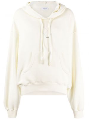 Pamučna hoodie s kapuljačom s kristalima Off-white bijela