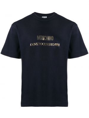 T-shirt con stampa Moschino Pre-owned blu