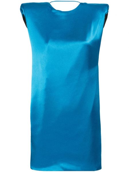 Saténové koktejlkové šaty Rev modrá