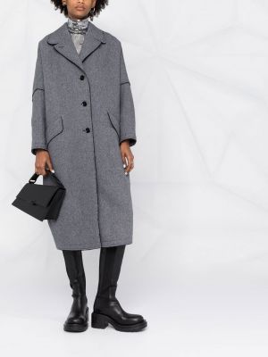 Oversized kabát Mm6 Maison Margiela šedý