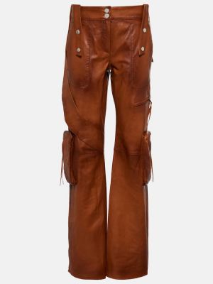 Pantalones cargo de cuero Blumarine marrón