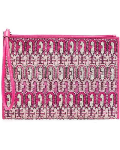 Trykt clutch Furla rosa