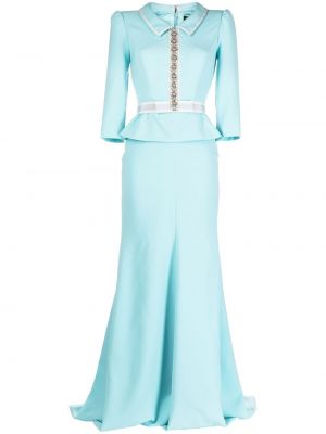 Vakarinė suknelė su baskų su kristalais Jenny Packham mėlyna