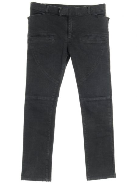 Skinny fit džínsy s nízkym pásom Balmain Pre-owned sivá