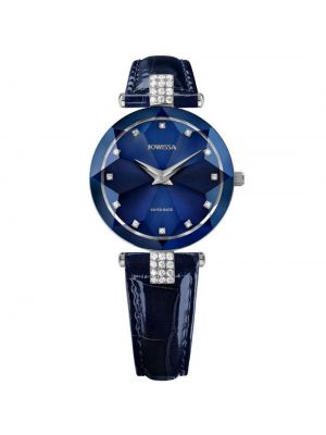 Швейцарские женские часы Facet Strass, 30 мм, циферблат Jowissa синий