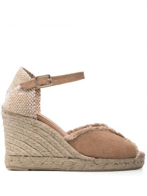 Espadrillos med fransar med kilklack Castañer brun