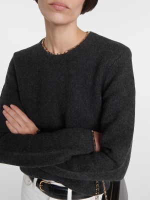 Kašmírový vlnený sveter Totême sivá