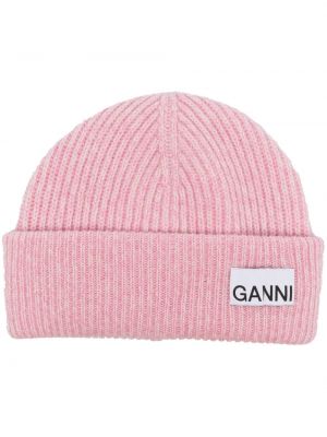 Bonnet en tricot Ganni rose