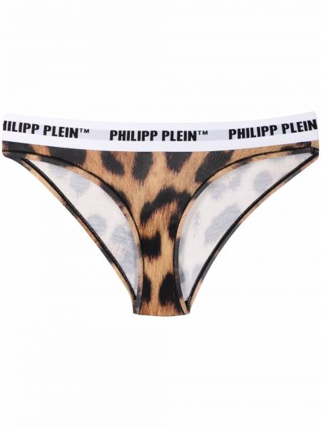 Прашки с леопардов принт Philipp Plein кафяво