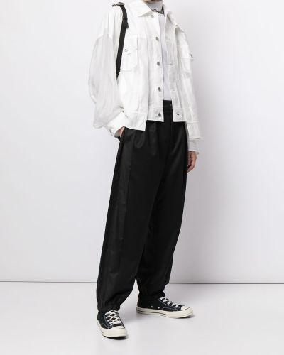 Pantalones ajustados de cintura alta Feng Chen Wang negro