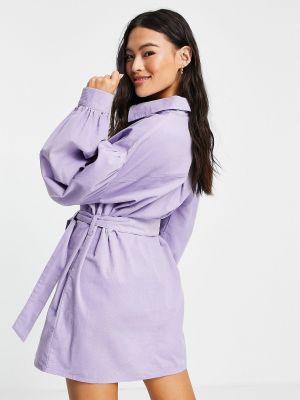 Вельветовое платье мини Asos фиолетовое
