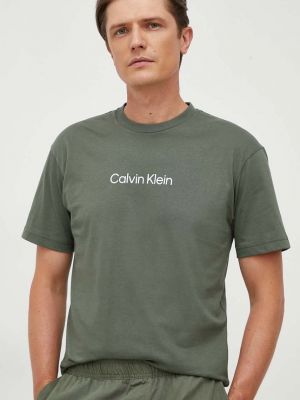 Koszulka bawełniana Calvin Klein fioletowa