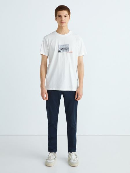 Camiseta de algodón manga corta Selected blanco