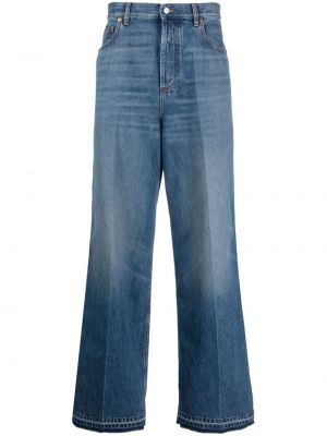 Puuvillased teksapüksid Valentino Garavani sinine