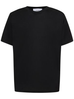Camiseta de seda de algodón Lardini negro