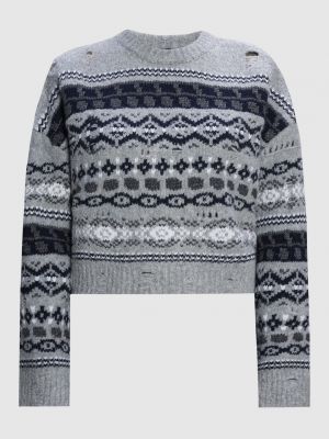 Жаккардовый свитер Juun.j серый
