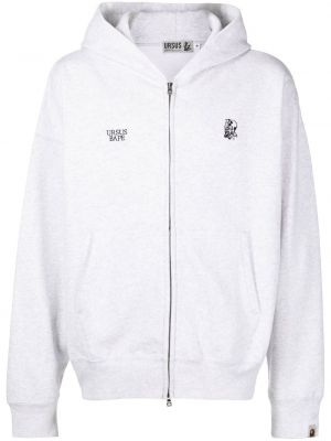 Hoodie mit stickerei mit reißverschluss A Bathing Ape® grau