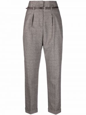 Pantalones rectos de cintura alta Peserico gris