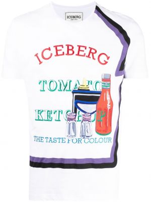 T-shirt con stampa Iceberg bianco
