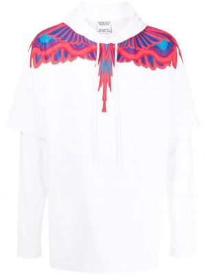 Φούτερ με κουκούλα με φτερά με σχέδιο Marcelo Burlon County Of Milan λευκό