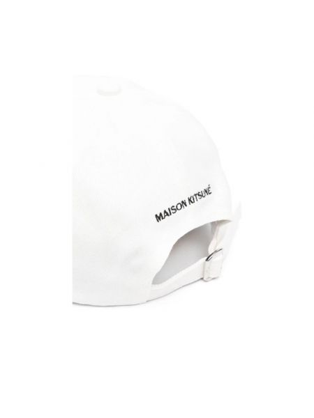 Gorra de algodón Maison Kitsuné blanco