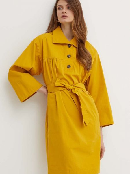 Бавовняна сукня міні оверсайз Weekend Max Mara жовта