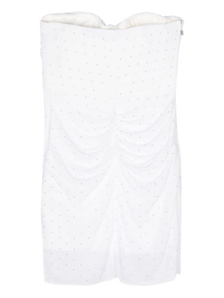 Drapované tylové mini šaty Rotate Birger Christensen bílé