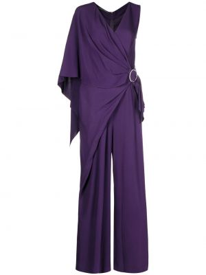 Kombinezon brez rokavov z draperijo Alberta Ferretti vijolična