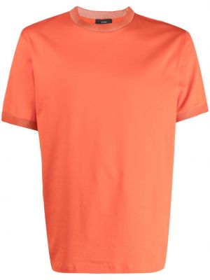 Kerek nyakú pamut póló Herno narancsszínű