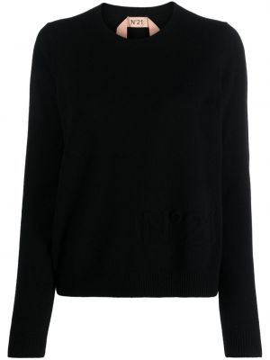 Vilnas džemperis ar apaļu kakla izgriezumu N°21 melns