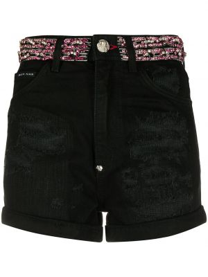 Jeans shorts mit kristallen Philipp Plein