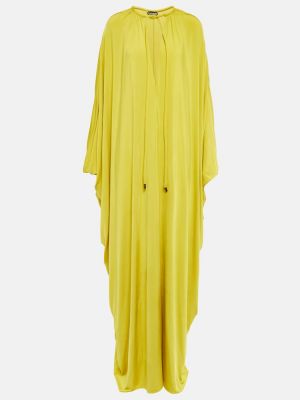 Сатенена макси рокля с драперии Tom Ford жълто