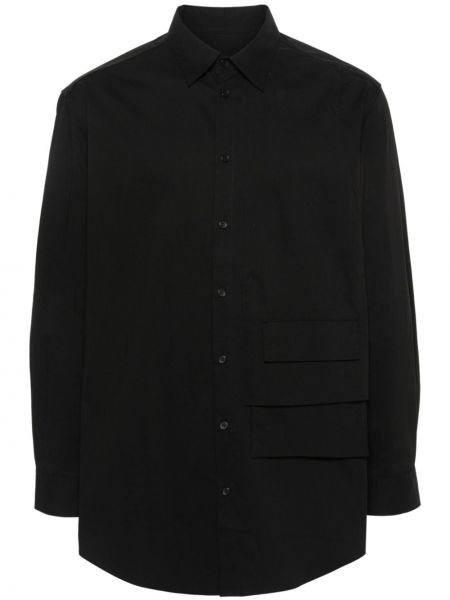 Βαμβακερό πουκάμισο Y-3 μαύρο