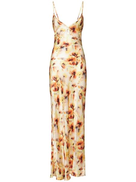 Satenska dolga obleka iz viskoze s cvetličnim vzorcem Bec + Bridge